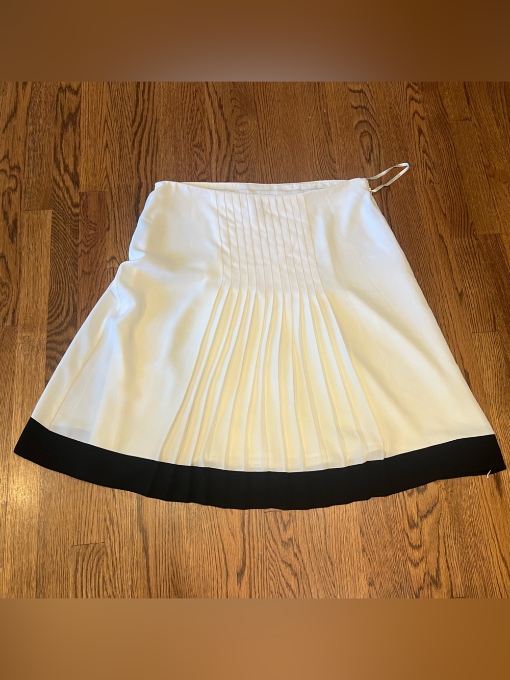 Ralph Lauren Ivory with Black Trim Pleated Skirt